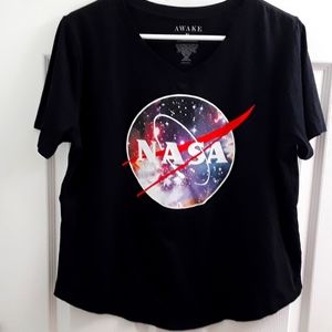 Awake NASA Graphic V Neck Tee